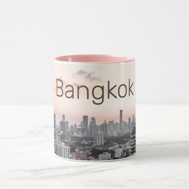 Bangkok Skyline Sunset Panorama BKK Thailand Mug (Center)