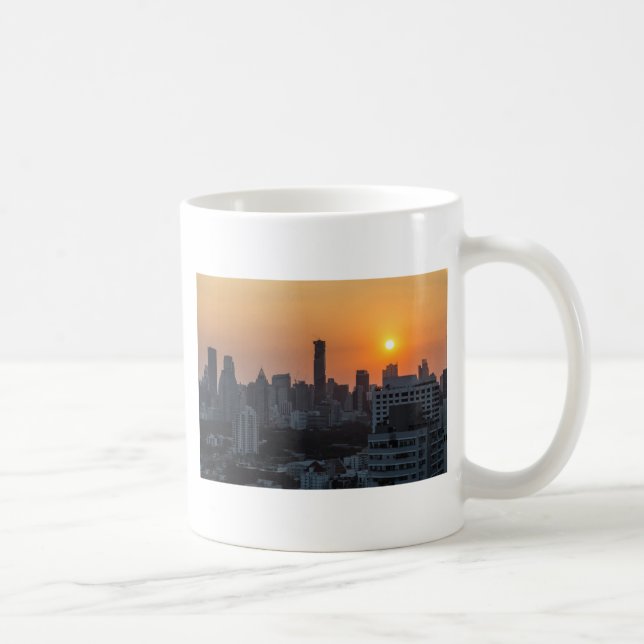 Bangkok skyline sunset panorama coffee mug (Right)