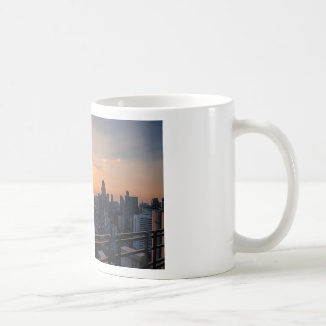 Bangkok skyline sunset panorama coffee mug (Right)