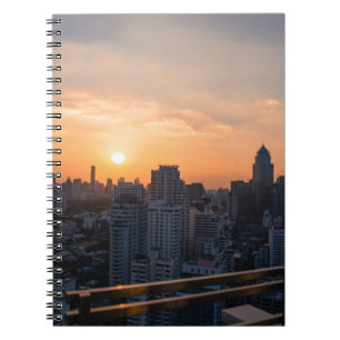 Bangkok skyline sunset panorama notebook