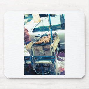 Bangkok street food barbeque with skewers mouse mat