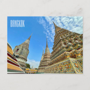 bangkok stupas wat pho  postcard
