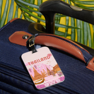 Bangkok Thailand Boho Retro Travel Poster Luggage Tag