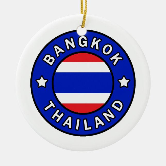 Bangkok Thailand Ceramic Tree Decoration (Front)