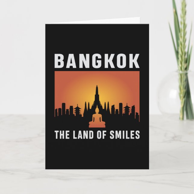 Bangkok Thailand City Cityscape Skyline Funny Gift Card (Front)