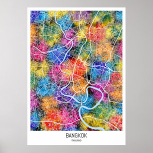 Bangkok Thailand City Map Poster