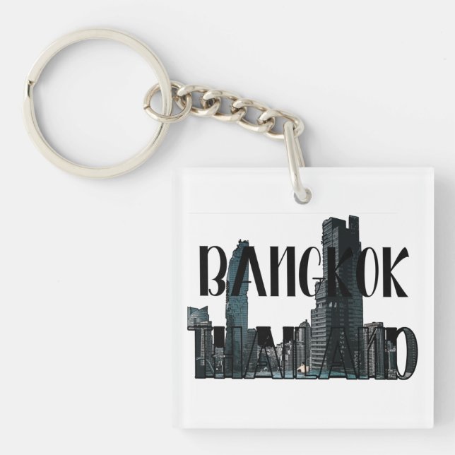 Bangkok Thailand - City, Travel, Thai Key Ring (Front)