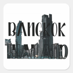 Bangkok Thailand - City, Travel, Thai Square Sticker