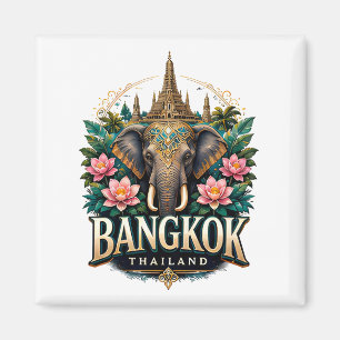 Bangkok Thailand Elephant Travel Souvenir Magnet
