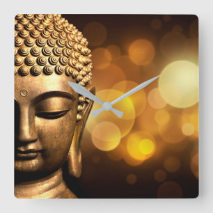 Bangkok, Thailand   Gold Buddha Square Wall Clock