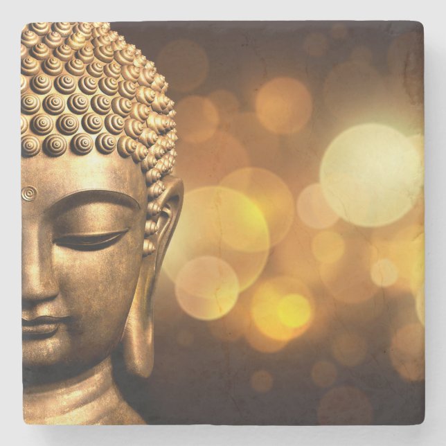 Bangkok, Thailand | Gold Buddha Stone Coaster (Front)