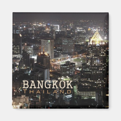 Image of Bangkok Thailand Nighttime Travel Souvenir Magnet