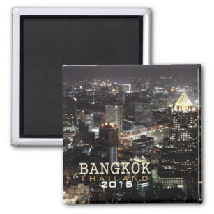 Bangkok Thailand Nighttime Travel Souvenir Magnet