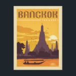 Bangkok, Thailand Postcard<br><div class="desc">Anderson Design Group is an award-winning illustration and design firm in Nashville,  Tennessee. Founder Joel Anderson directs a team of talented artists to create original poster art that looks like classic vintage advertising prints from the 1920s to the 1960s.</div>