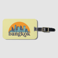 Bangkok Thailand Retro City Skyline Cityscape Art