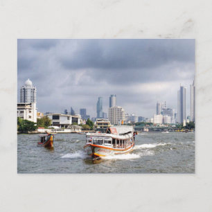 Bangkok Thailand River Skyline Postcard