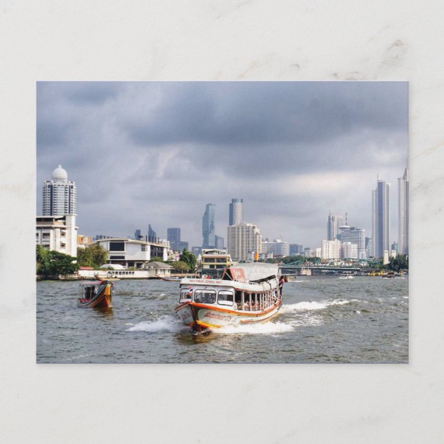 Bangkok Thailand River Skyline Postcard (Front)