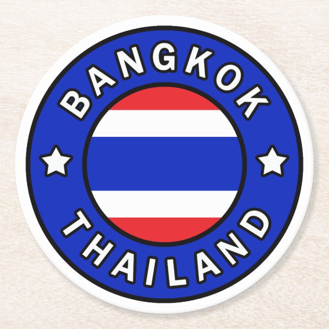 Bangkok Thailand Round Paper Coaster (Front)