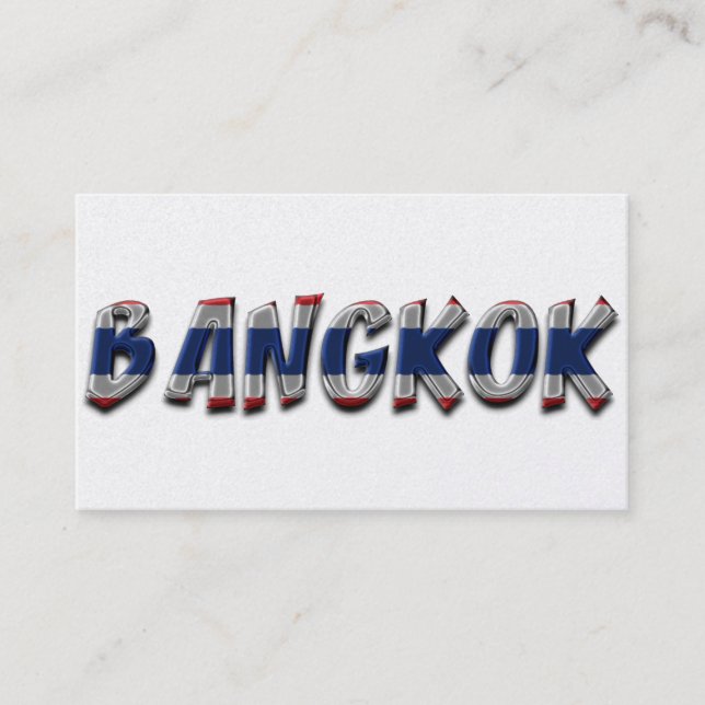 Bangkok Thailand Thai Flag Colours Typography Business Card (Front)