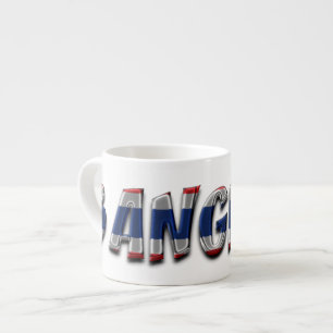 Bangkok Thailand Thai Flag Colours Typography Espresso Cup