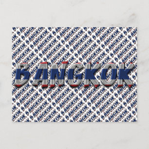 Bangkok Thailand Thai Flag Colours Typography Postcard