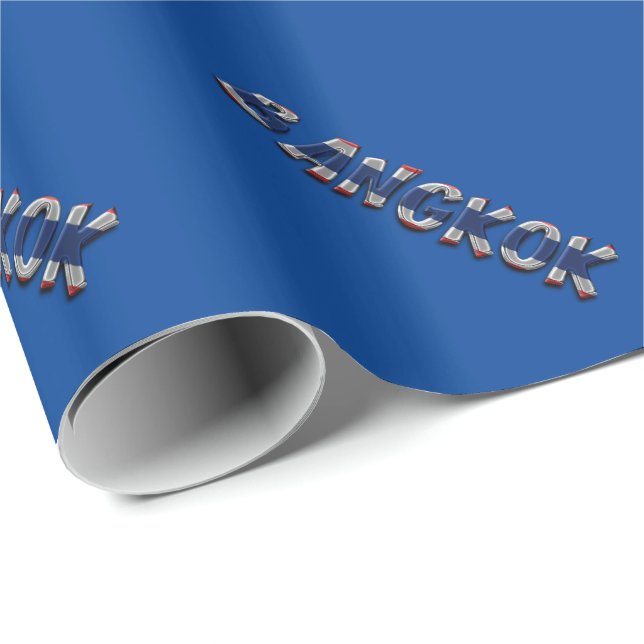 Bangkok Thailand Thai Flag Colours Typography Wrapping Paper (Roll Corner)