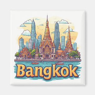 Bangkok Thailand Travel Keepsake For World Travele Magnet