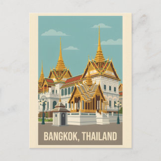 Bangkok Thailand Vintage Travel Poster Postcard