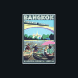 Bangkok,Thailand Vintage Travel Print<br><div class="desc">This vintage travel poster (reproduction copy) promoting tourism to Bangkok, Thailand by Eastern & Oriental Express featuring one of the famous tourist spots " the Floating Market "on the river, far away temple and MRT on the very top. Digitally restored at artist's discretion. Perfect for your home wall decor. Would...</div>