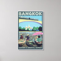 Bangkok,Thailand Vintage Travel Print