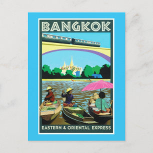 Bangkok, Thailand Vintage Travel Print Postcard