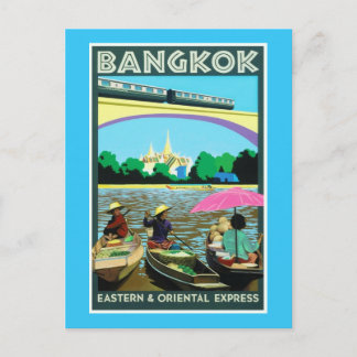 Bangkok, Thailand Vintage Travel Print Postcard