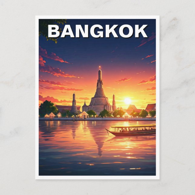 Bangkok Thailand Wat Arun Sunset  Postcard (Front)