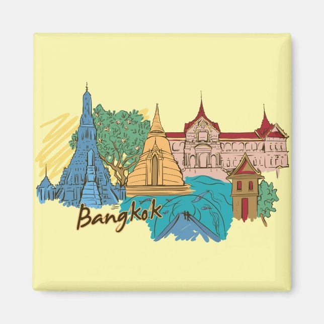 Bangkok, Thailand World Famous City Magnet (Front)