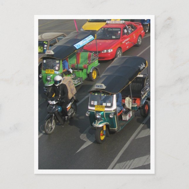 Bangkok Traffic ... Tuk Tuk Racing Postcard (Front)
