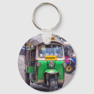 Bangkok tuk tuk postcard key ring