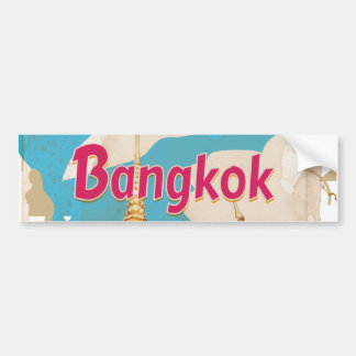 Bangkok Vintage Travel Poster Bumper Sticker