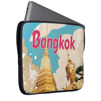 Bangkok Vintage Travel Poster Laptop Sleeve