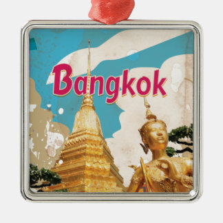 Bangkok Vintage Travel Poster Metal Tree Decoration