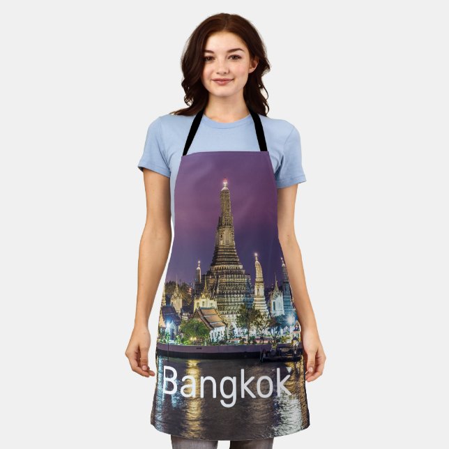 Bangkok Wat Arun Sunset BKK Thailand Souvenir Apron (Worn)