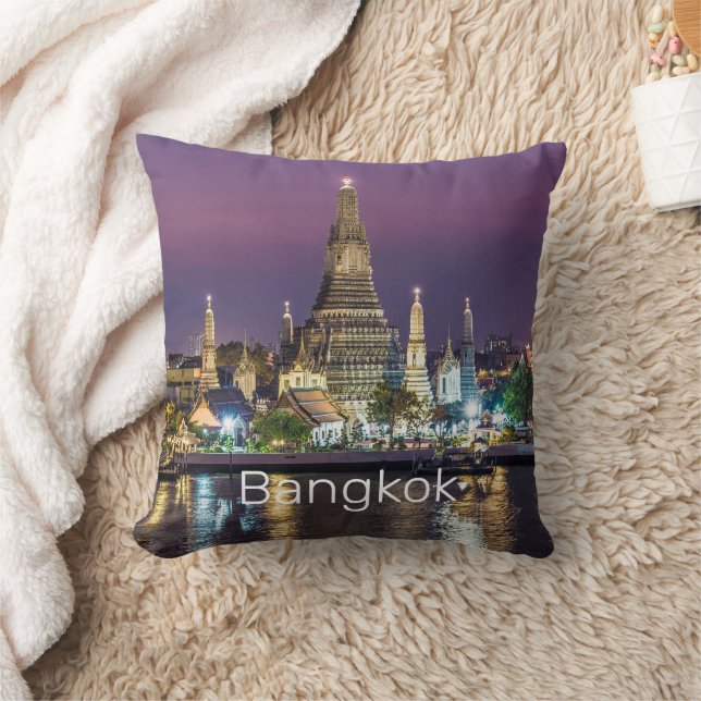 Bangkok Wat Arun Sunset BKK Thailand Souvenir Cushion (Blanket)