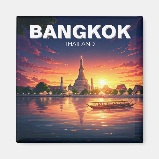 Bangkok Wat Arun Sunset Magnet (Front)