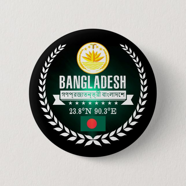 Bangladesh 6 Cm Round Badge (Front)