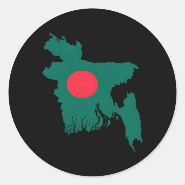 Bangladesh Bangladesh Map Classic Round Sticker (Front)