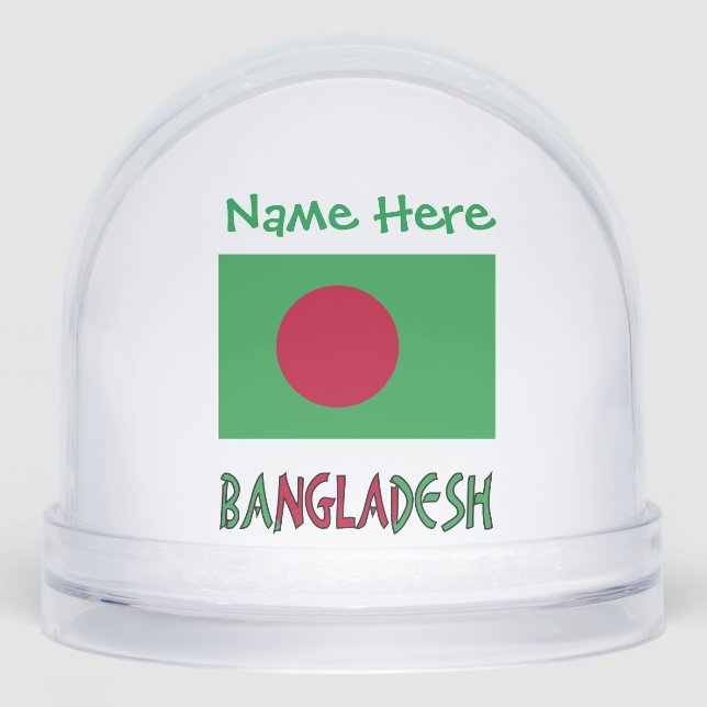 Bangladesh Bangladeshi Flag Green Personalisation  Snowglobe (Front)
