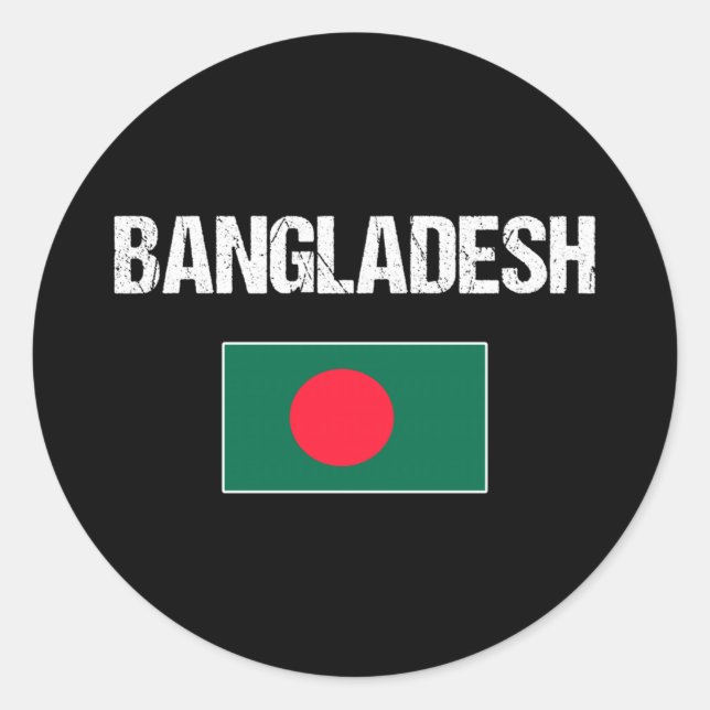 Bangladesh  classic round sticker (Front)