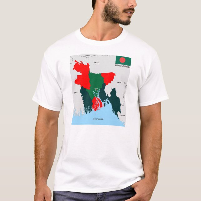 bangladesh country political map flag T-Shirt (Front)