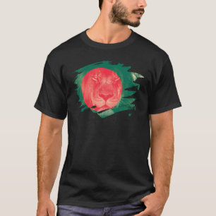 Bangladesh Flag & African Lion Picture T-Shirt