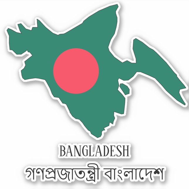 Bangladesh Flag Charming Patriotic Map (Front)