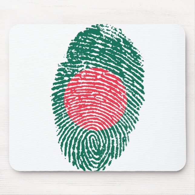 Bangladesh Flag Fingerprint Country Pride Mouse Mat (Front)